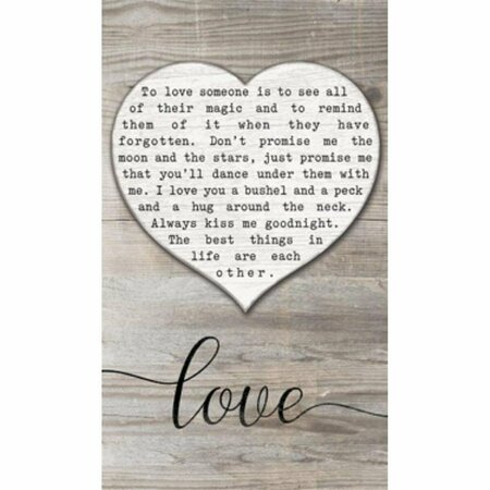 YOUNGS Wood Love Wall Plaque 37221